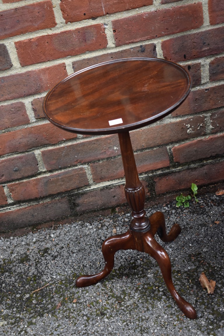 An antique mahogany dining chair; together with a reproduction wine table. - Image 2 of 2
