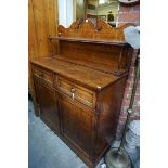 A 19th century oak chiffonier, with gallery back, 109cm wide.