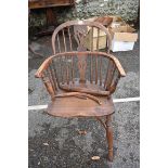 An antique Windsor armchair, (a.f.).