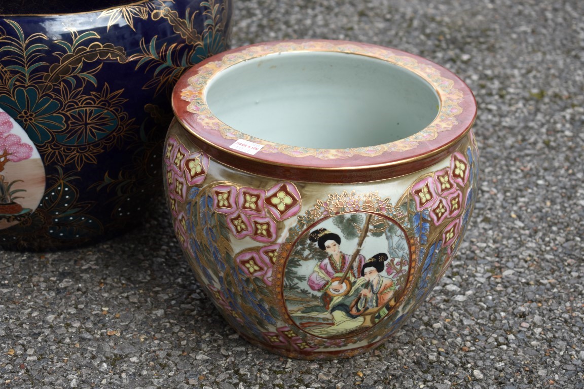 (LC) Two oriental ceramic jardinieres. - Image 2 of 4