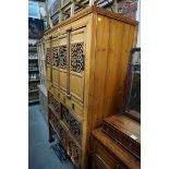 (LC) A 19th century Korean pine food cabinet or kitchen chest, 183cm high x 117cm wide x 52cm deep.