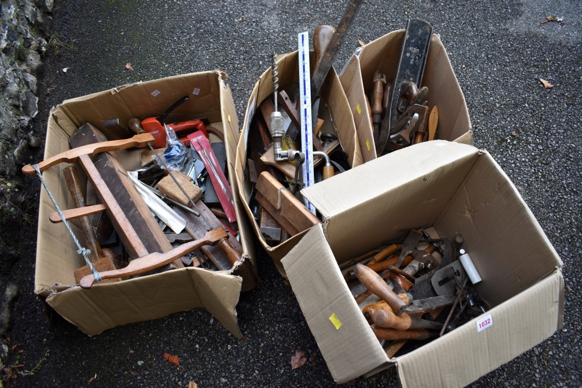 (LC) Four various boxes of tools.