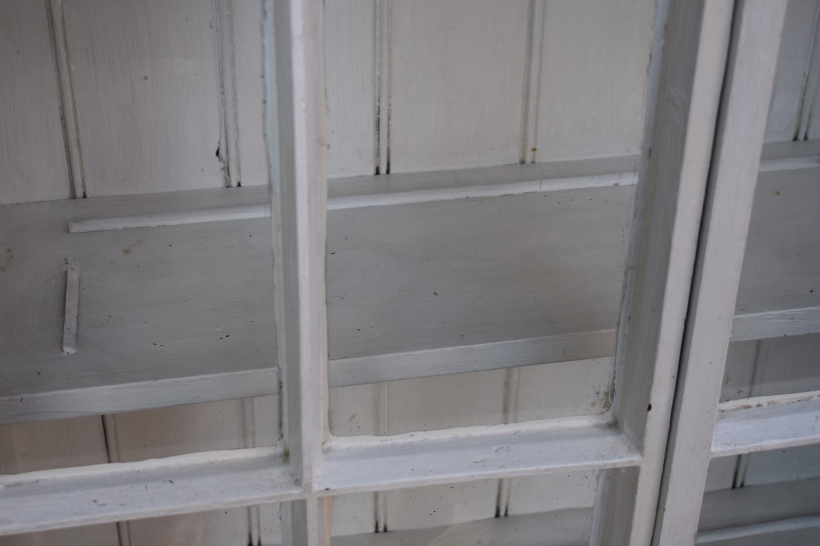 A painted pine display cabinet, 89cm wide x 36cm deep x 203cm high. - Image 2 of 5