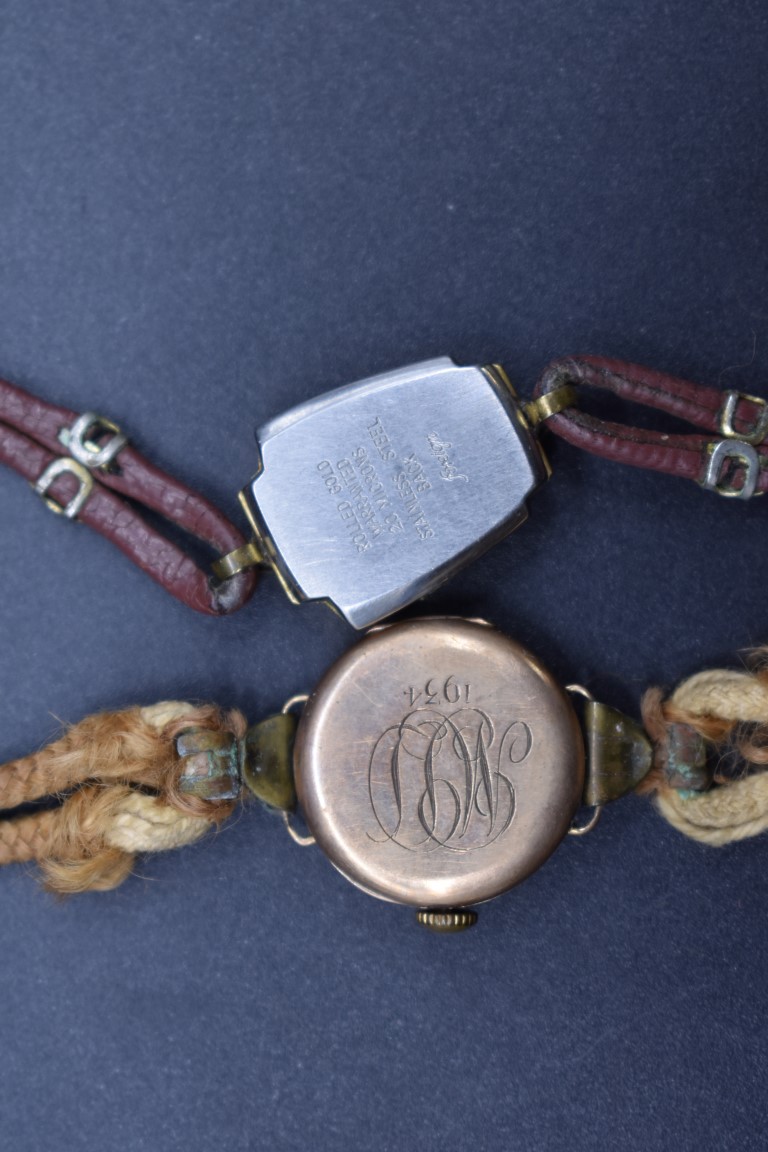 A 1930s 9ct gold ladies wristwatch; together with a vintage gold plated ladies wristwatch. - Image 3 of 3