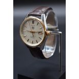 A TAG Heuer 'Carrera' calibre 5 date gold plated stainless steel automatic wristwatch, 39mm, on