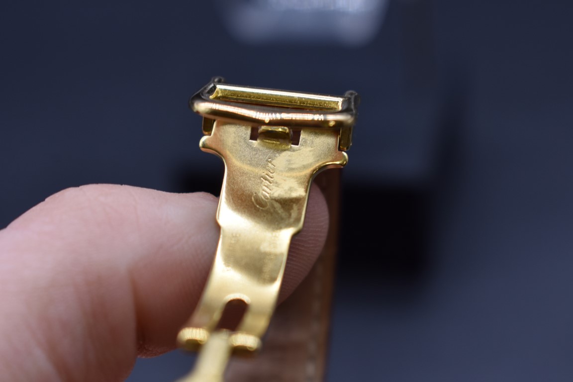 A vintage Cartier 'Must De Cartier' Vermeille 18k gold on sterling silver quartz tank wristwatch, - Image 4 of 6