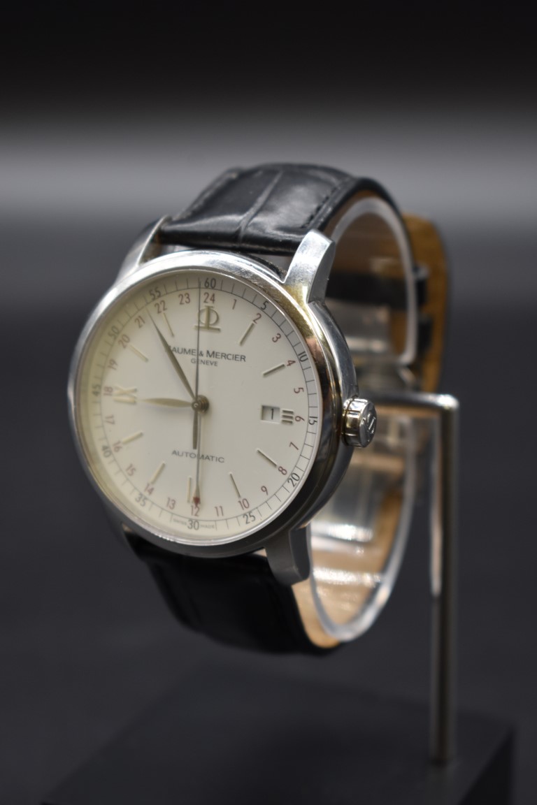 A Baume & Mercier Classima XL GMT stainless steel automatic wristwatch, No.5534.432, 42mm, on