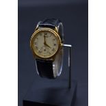 A 1990s Piaget Gouverneur 18k gold manual wind wristwatch, Ref 15968, 34mm, on original crocodile