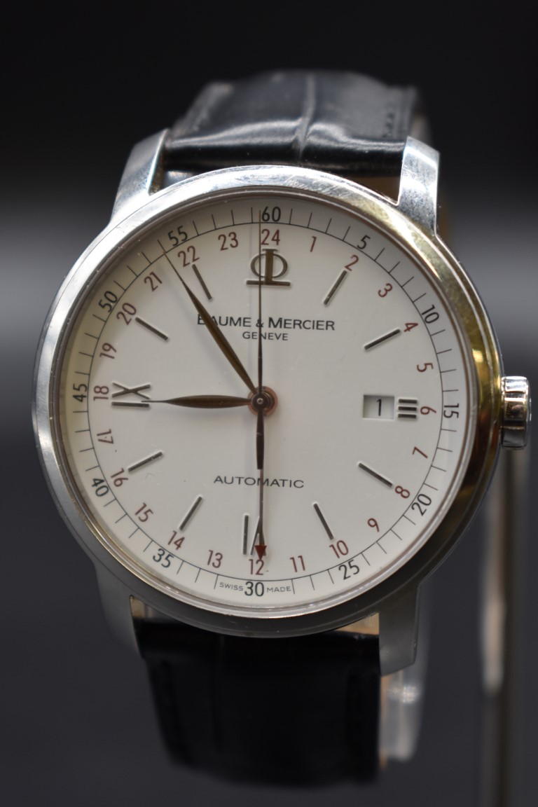 A Baume & Mercier Classima XL GMT stainless steel automatic wristwatch, No.5534.432, 42mm, on - Image 2 of 6