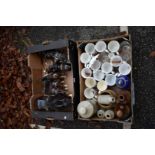 A quantity of ceramic horses; together with a quantity of coronation mugs and stoneware bottles.