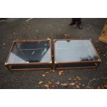A pair of table top display cabinets, 82cm wide x 60cm deep x 27cm high.