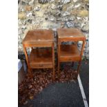 An antique mahogany shaving stand, 41cm wide x 80cm high; together with another 36cm wide x 84cm