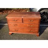 A small 18th century mahogany chest of drawers, 102cm wide x 49cm deep x 70cm high.