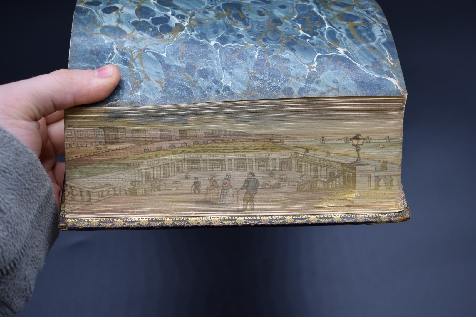 FORE-EDGE PAINTING: 'The Works of Alfred Lord Tennyson...', London, Macmillan, 1896: 8vo, - Image 4 of 4
