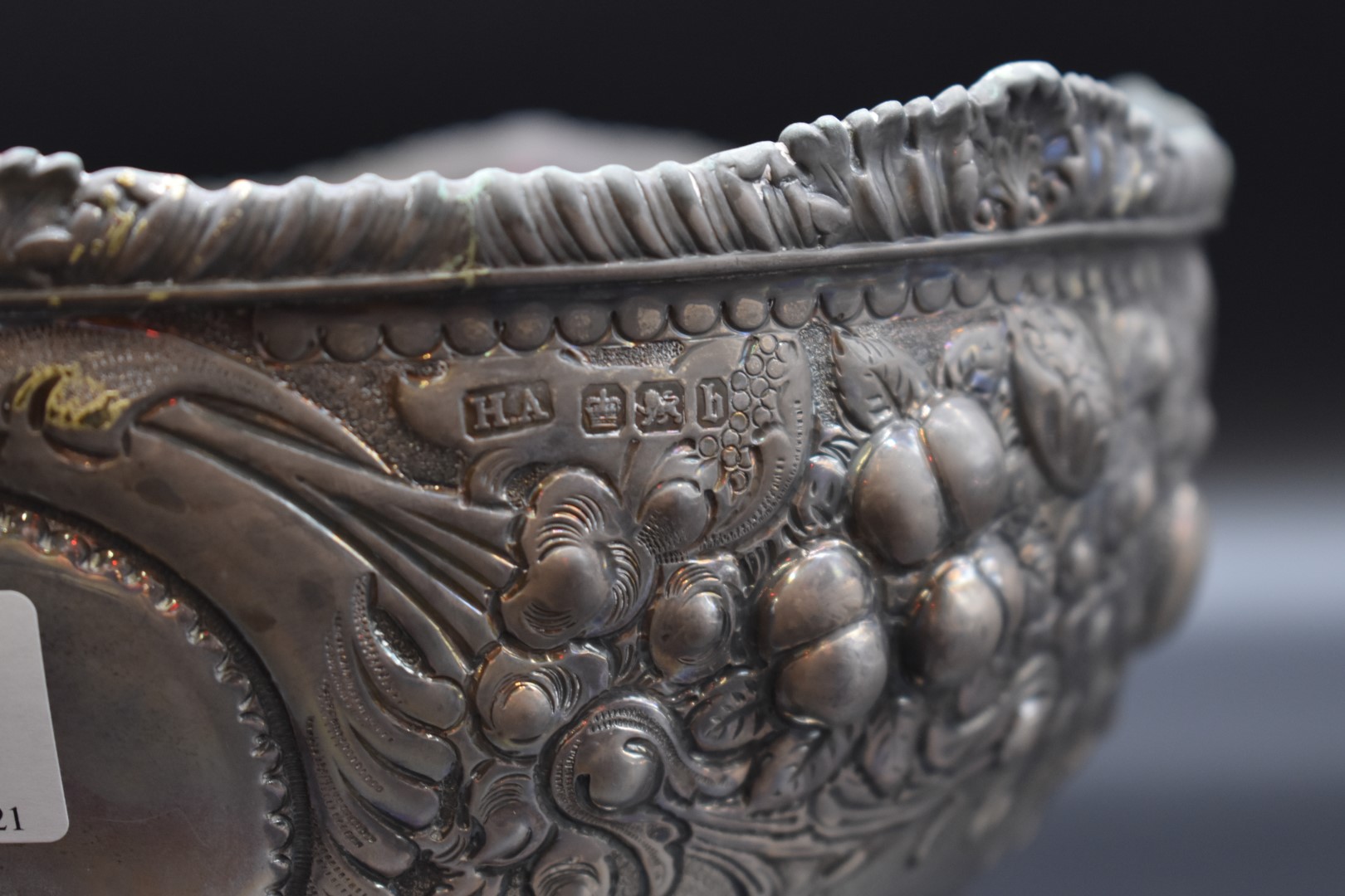 A Victorian embossed silver pedestal bowl, by Atkin Brothers, Sheffield 1894, relief decorated - Image 2 of 4