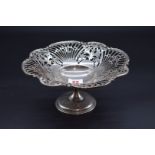 A pierced silver pedestal bowl, by James Dixon & Sons Ltd, Sheffield 1912, 322g, 22.5cm diameter.