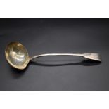 A Victorian silver fiddle pattern soup ladle, by Charles Shaw, London 1845, 244g.