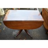 A Victorian mahogany pedestal Pembroke table, 91cm wide x 52cm deep.