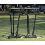 Garden pots and urns: A pair of cast iron braziers, mid 19th century, one with makers stamp Addis.