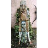 Modern and Garden Sculpture: Gerald Moore, Totem figure with applied cherubs, Painted fibreglass,