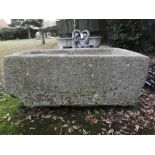 Troughs: A large rectangular Cornish granite trough, 70cm high by 175cm wide by 108cm deep