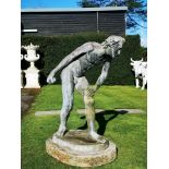 Garden statues: A lead figure of a bowler, Northern European, early 20th century, 117cm high, From a