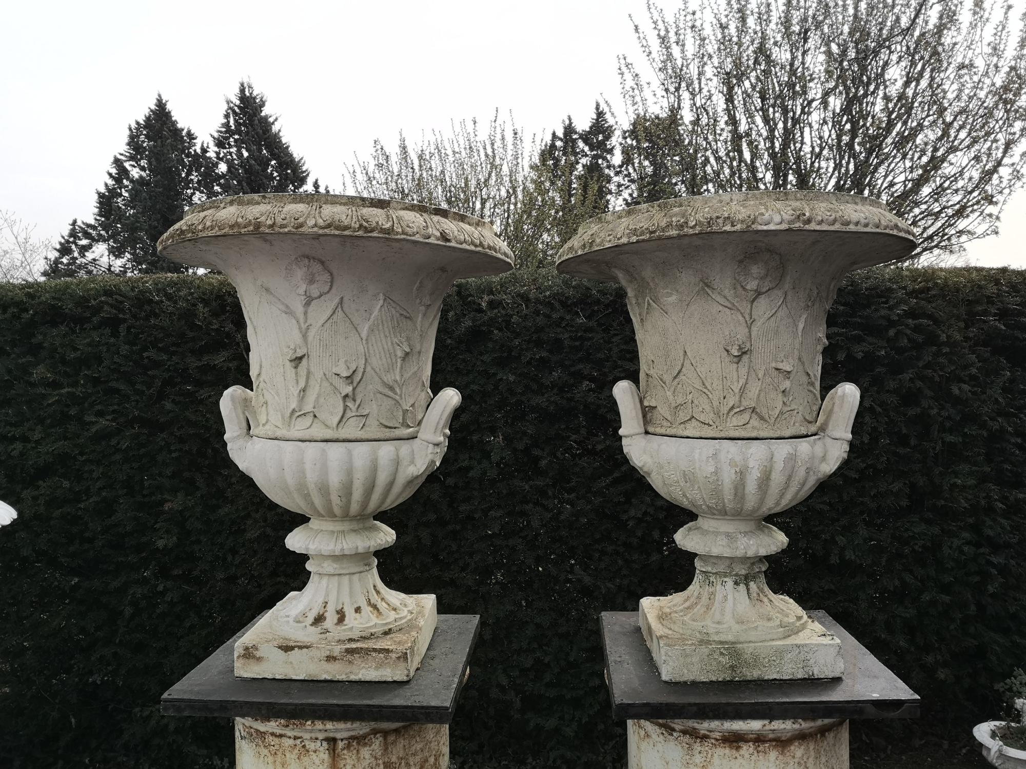 Garden pots and urns: A pair of stoneware urns, possibly Northern European, early 20th century, - Image 2 of 2