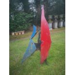 Modern and Garden Sculpture: Gerald Moore, Calder style abstract, Painted sheet metal, 195cm high,
