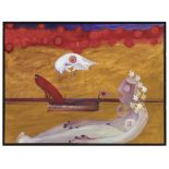 Pictures: Gerald Moore, Reclining Figure with Boat and Shark, Initialled and dated ‘01, Oil on