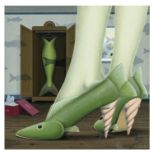 Pictures: ▲ Rupert Gatfield (British, born 1959), Fish Shoes, Signed, Gouache, 35cm by 35cm, Part of