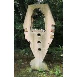 Modern and Garden Sculpture: Gerald Moore, Abstract, Ciment fondu, brick and granite tiles, 213cm