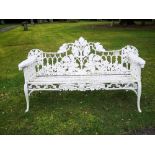 Garden seats: A Coalbrookdale Oak and Ivy pattern cast iron seat made for the Colonies, circa 1870