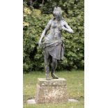 Garden statues: A rare lead figure of Leda and the swan possibly by John Van Nost, mid 18th century,