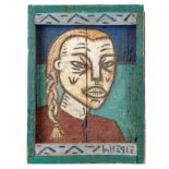 Pictures: ▲Billy Childish, Portrait of a woman, Signed Bill 91 on frame, Oil on wood, 49cm by 37cm,