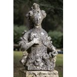 Garden statues: An extremely rare carved Kilkenny marble figure of Plenty, late 17th/early 18th