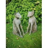Modern and Garden Sculpture: Gerald Moore, A pair of Egyptian style seated cats, Resin, 83cm high,