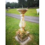 Sundials: An unusual cast iron sundial, 2nd half 19th century, with later bronze dial, 104cm high,