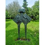 Modern and Garden Sculpture: Gerald Moore, Abstract figure, Bronze, inscribed with Morris Singer