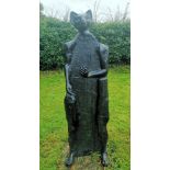 Modern and Garden Sculpture: Gerald Moore, Egyptian cat figure, Painted resin, 167cm high, Part of