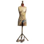 Modern Sculpture: ▲ Heni-Horrible-Hine, Hippy Drogue, Painted mannequin on iron stand, Signed and