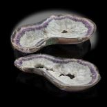 Minerals: A set of two amethyst shallow bowlsBrazileach 39cm wide