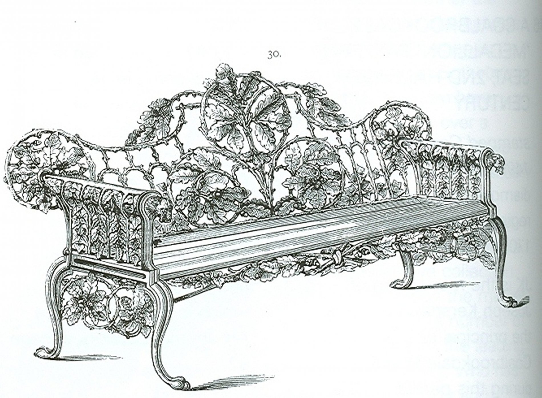 A Coalbrookdale style Oak and Ivy pattern cast iron seat - Image 2 of 2