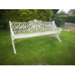 A Coalbrookdale rustic pattern cast iron seat