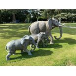 Two bronze elephants