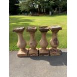 A set of four Victorian cast iron baluster bases
