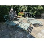 A suite of powder coated aluminium garden furniture