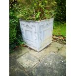 A pair of Georgian style square lead planters