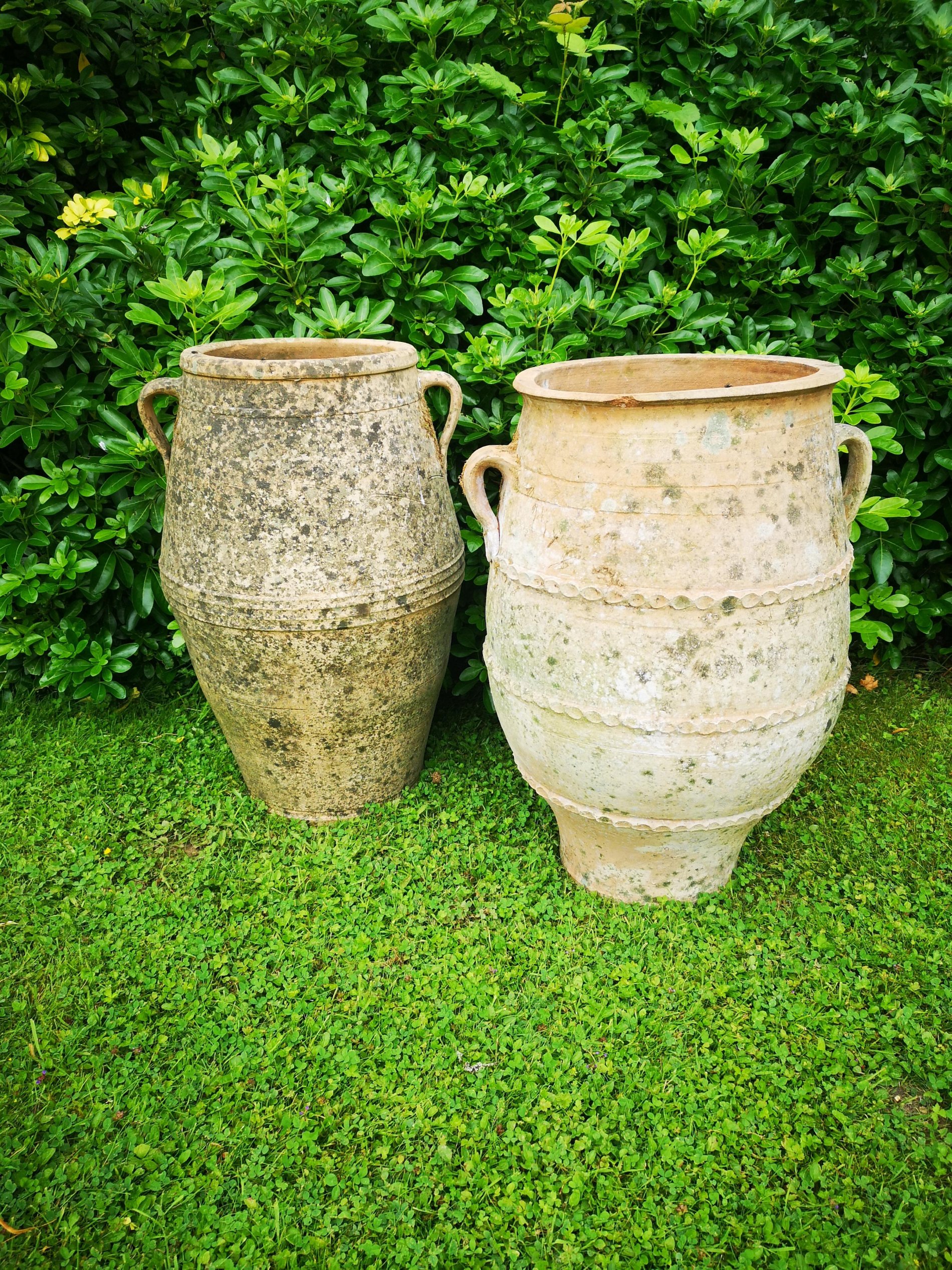 A pair of terracotta storage jars