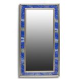 A rectangular Lapis Lazuli veneered mirror