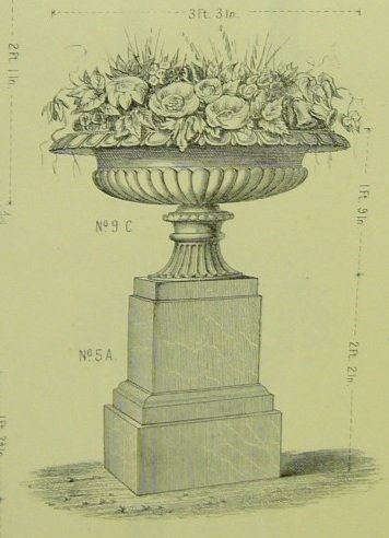 A similar smaller Handyside foundry cast iron urn on pedestal - Image 2 of 2